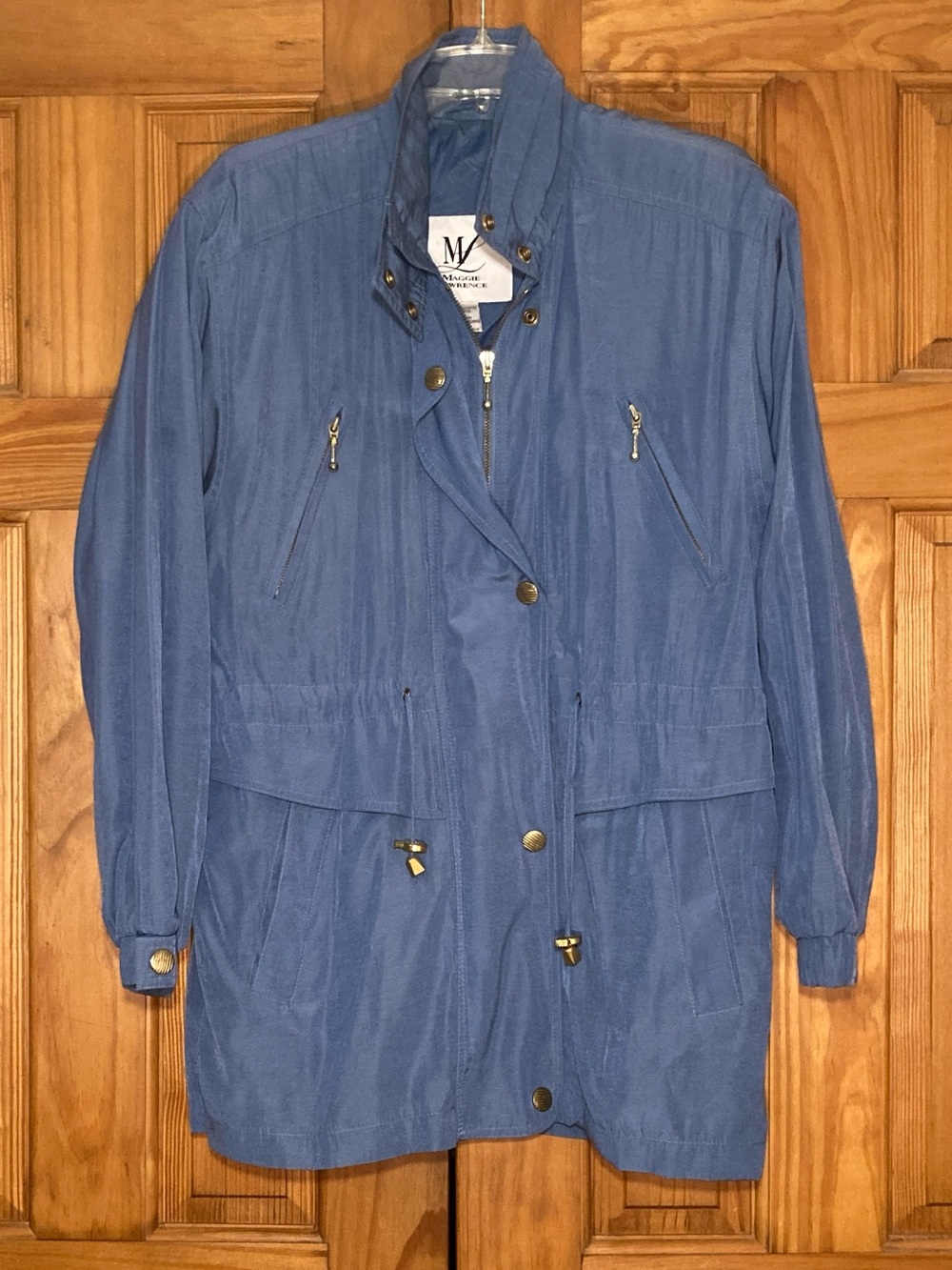 NWOT Maggie Lawrence Vintage 80s Jacket Lightweight Coat Blue Size S Small